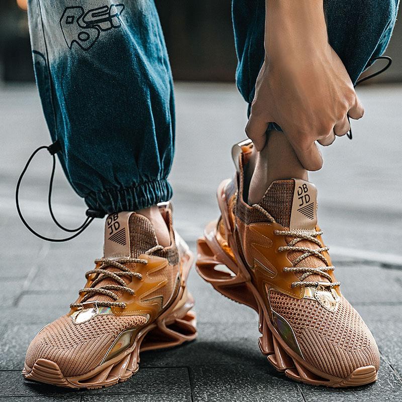 Trendy Blade Shoes Men's Running Shoes Non Slip Fashion Sneakers Breathable Mesh Athletic Training Shoes