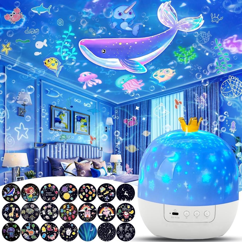 21 Films Children's Bedroom Star Projection Light  Rotating Night Light  Holiday Gift Decorative Light  Plug In Use