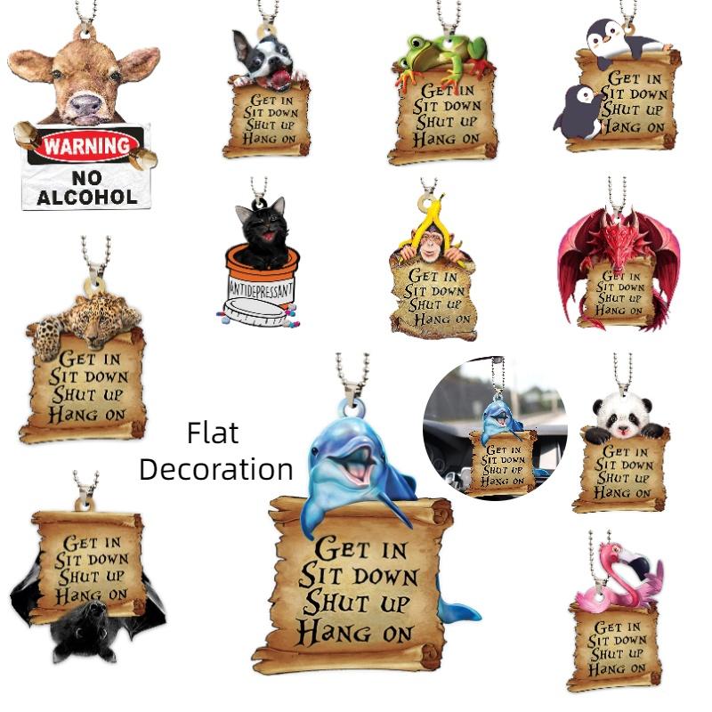 Dolphin Car Rearview Mirror Accessory Christmas Tree Decoration Hanging Ornament Home Decor Gift Acrylic Material