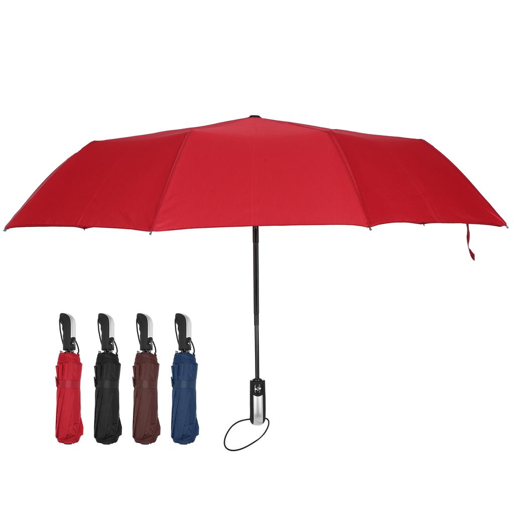 Automatischer Regenschirm Schwarzer Stahl TenBones Faltender HighDensity AntiCollision Kompakter Regenschirm für Sunsh