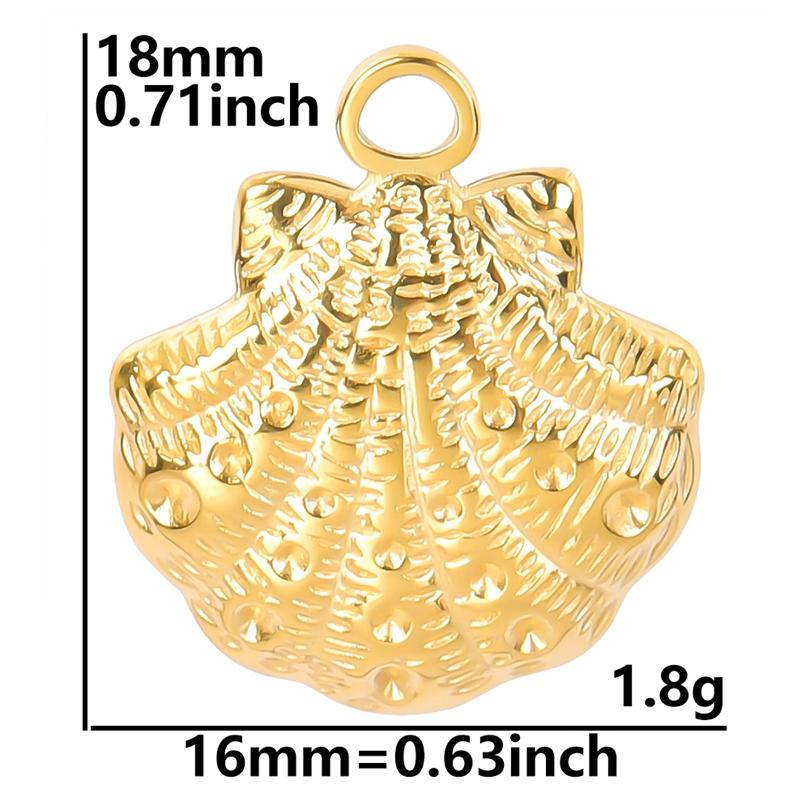 5pcs/Lot Gold Color Exquisite Sea Animal Charm Shell Tortoise Stainless Steel Pendants For Jewelry Making Supplies Beach Pendant