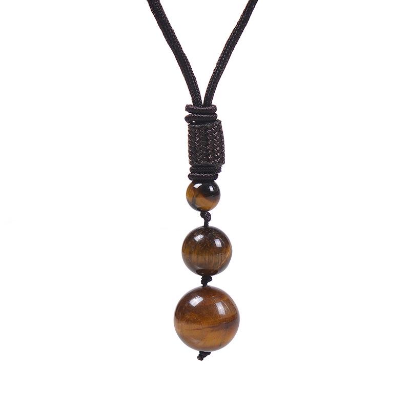 Náhrdelník s přívěskem Tygří oko a Ametystový obsidián, 16MM