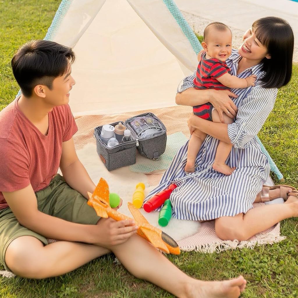 Momcozy Insulated Cooler Bag, Baby Bottle Bag, Baby Bottle Pouch, Breast Milk Cooling Pouch, Milk Case, Diaper Case, Stroller Compatible,