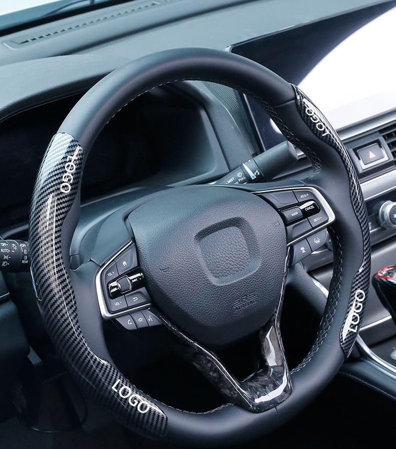 Boerke Carbon Fiber Steering Wheel Cover for Triton KB and LC Series Universal Fit for Kei and Standard Custom Interior Carbon Round and Suitable for