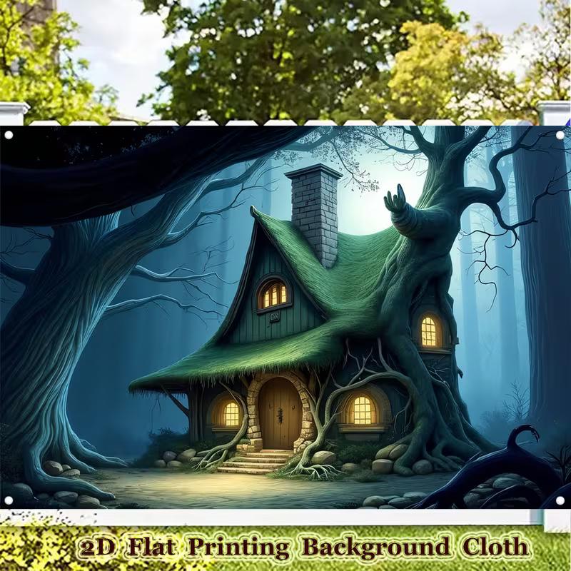 2D Magical Forest Cottage Background for Cosplay & Photography