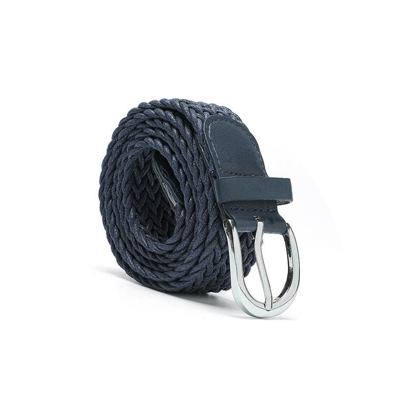 

Ремень из вощеной веревки для женщин, ремень в стиле ретро для джинсов, ремень с пряжкой 105x3.2cm тёмно-синий