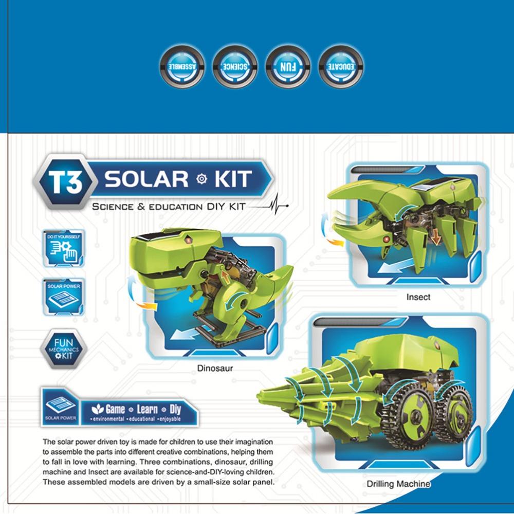 3 in 1 Solar Dinosaurs Robot Kit DIY Science Robot Dinosaur Toys  Educational Toys