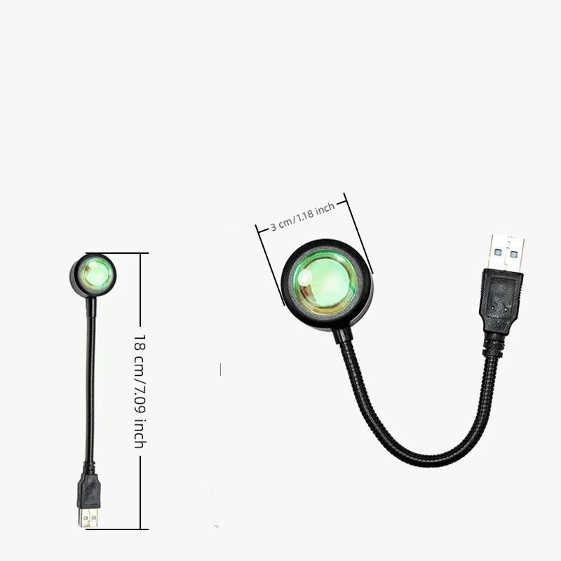 Sunset Projection Lamp USB Multicolor Atmosphere Night Light with Adjustable Stand for Living Room Home Decor Gift