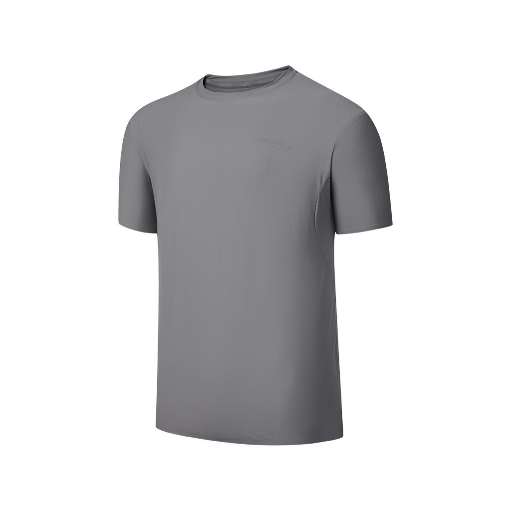 SAUCONY SS25 Urban Lifestyle Series Solid Color Minimalist Comfortable Short Sleeve T-Shirt Men Tops Lava-Gray SA2259ST04C-GR080