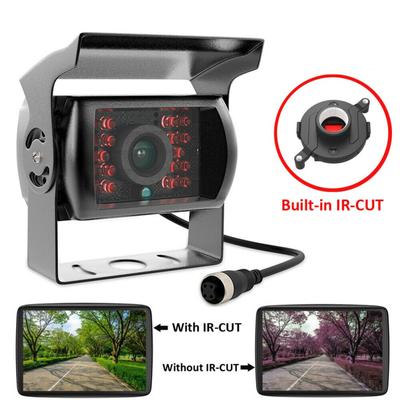 Telecamera di retromarcia a infrarossi in metallo a 4 pin, telecamera di retromarcia con visione notturna HD 24 V compatibile per