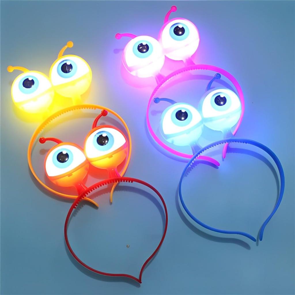 Illuminating Hair Summer Halloween of Available in and [Boono] Headbands, Eyeballs, Accessories, Glow-Up Toys, Festival, Prizes, Battery-Operated (Set