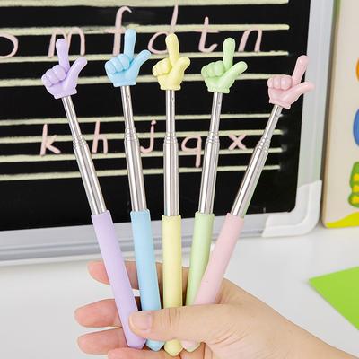 1 pièce Pointeur de doigt en acier inoxydable Bâtons de lecture pour étudiants Pointeur d'enseignement pour tableau blanc Outils d'enseignement pour présentateur portable