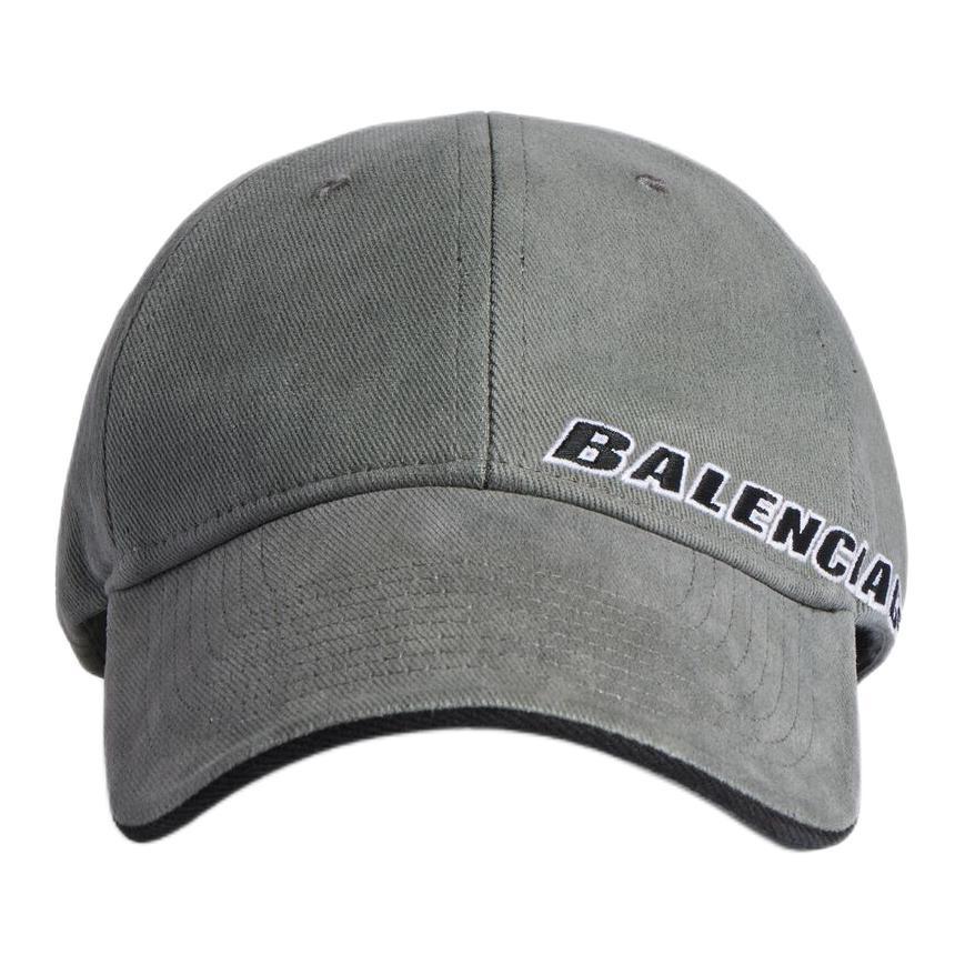 Balenciaga Tilted Typo Cap `Dark Heather