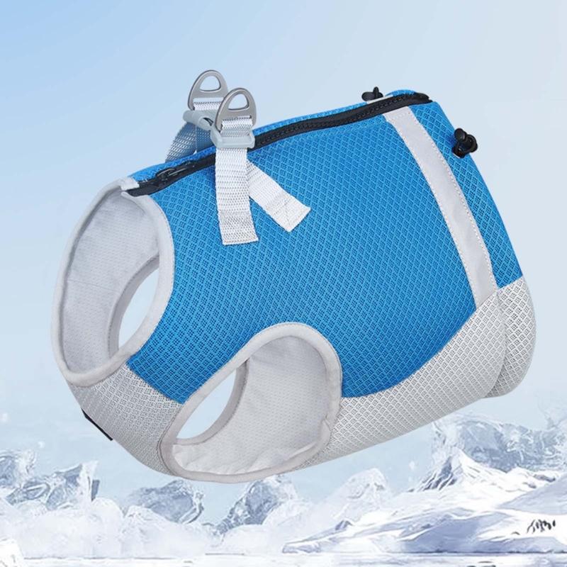 Ubranka chłodzące dla psa Kamizelka chłodząca dla psa na lato Kamizelka dla szczeniaka Szelki Szybkoschnące ubranka dla zwierząt z paskiem odblaskowym Akcesoria dla zwierząt