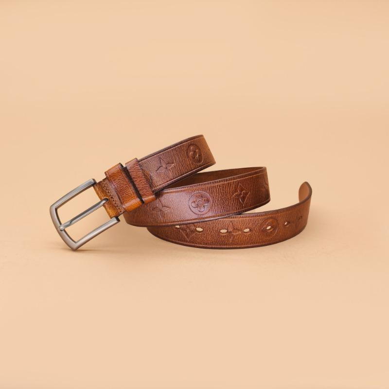 Alloy Buckle Men's Embossed Belt Casual Business Pin Buckle Belt