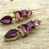 Elegant Exquisite Geometric Artificial Amethyst Pendant Earrings Women Gorgeous  Banquet Party Jewelry Accessories Gifts