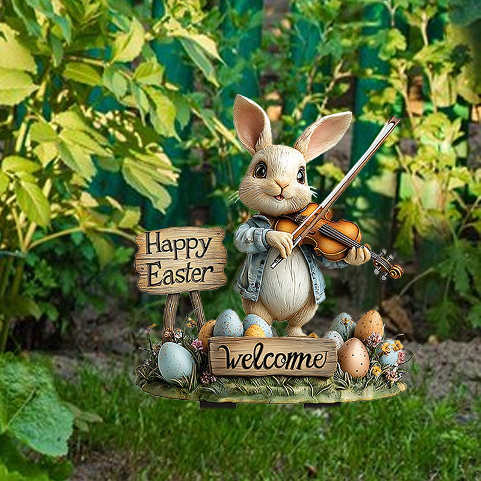 

Пасхальный кролик кол, пасхальное украшение, декоративный сад с кроликами, знак для двора кроликов Style C