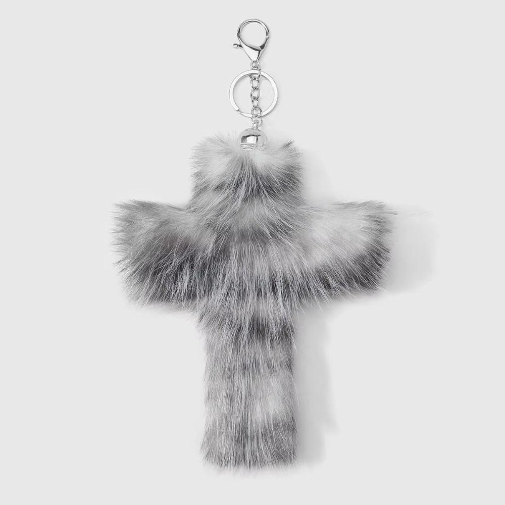 Plush Keychain Accessories Zebra Print Bag Pendant Aesthetic Cross Keychain  Goth Jewelry