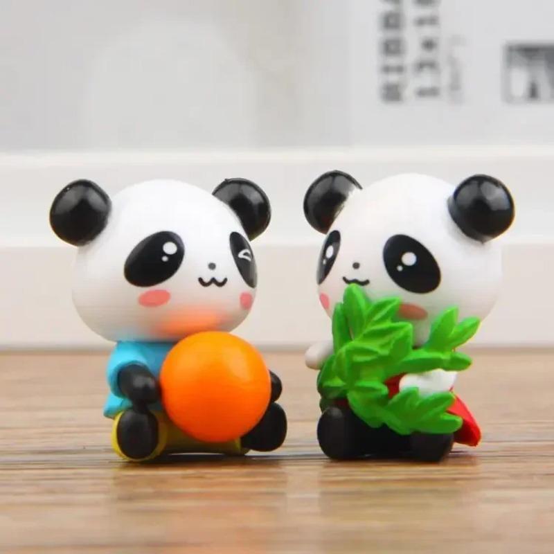 4Pcs/Set Anime Panda Doll Cartoon Action Toy Figures 2-4cm