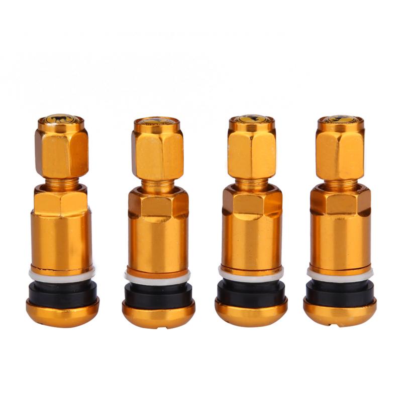 VODOOL 4pcs Universal Car Tubeless Aluminum Alloy Air Bicycle Tire Valve Stems Caps Tyre Wheel Round Cover Auto Accessories