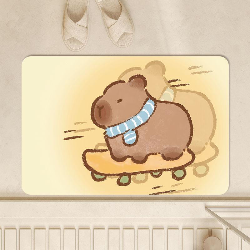 

Капибара капибара ванная комната впитывающий коврик для пола, диатомовая грязь противоскользящий коврик для пола у входной двери в туалет, коврик для пола у двери в туалет 40X60cm 15.7X23.6in