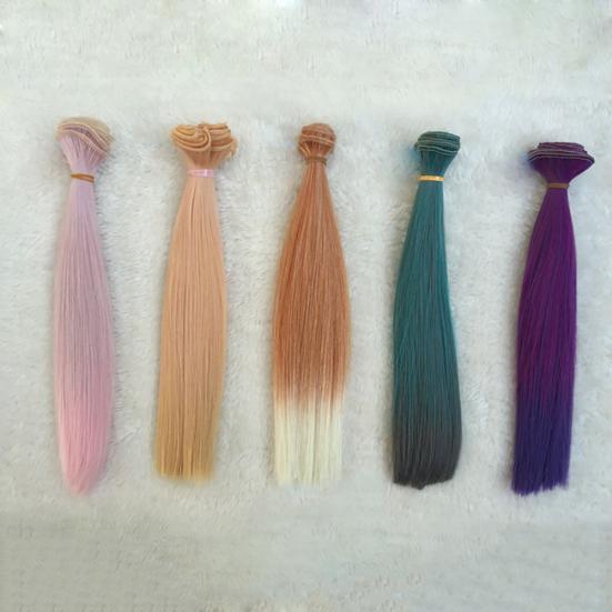 DIY Cute Straight Long Synthetic Faux Hair Wig Kids Dolls Gift Beauty