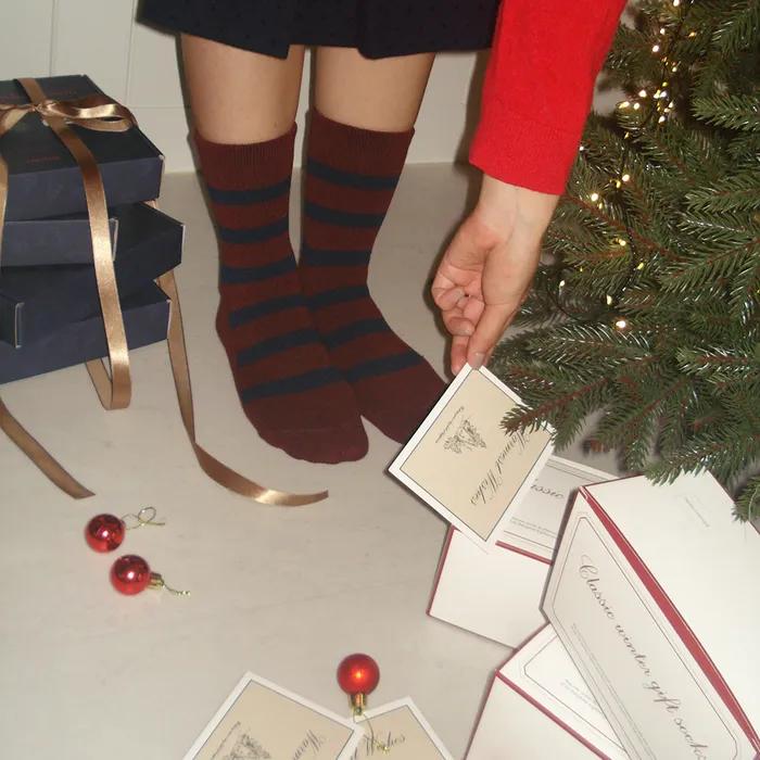 [Gift Set] Classic Winter Gift Socks Women's 4-Piece Set (Women's Socks/Thick Wool Winter Socks)