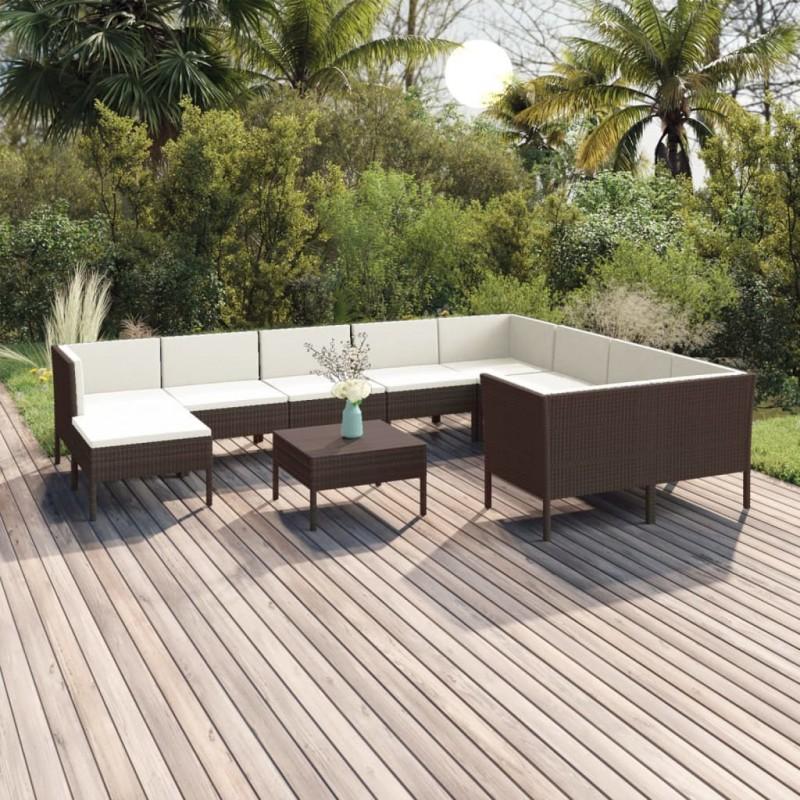 Day and Night - Day and Night Garden Furniture Set 11 Pieces and Brown Synthetic Rattan Cushions