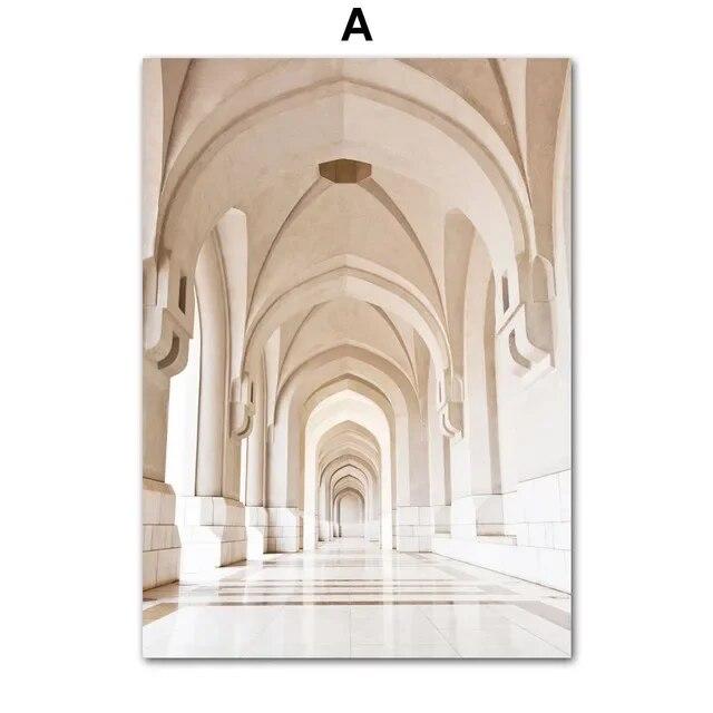 

Арабская дверь мечети, мусульманские исламские постеры и принты, бежевый тростниковый цветок, холст, настенная живопись, фотографии для декора стен спальни 21cm×30cm NoFrame