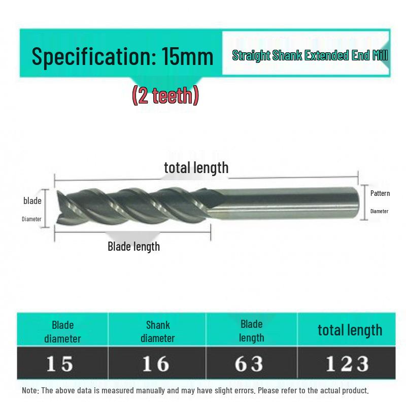 Jinfeng Extended 2-Flute Straight Shank Milling Cutter (3 to 20mm)
