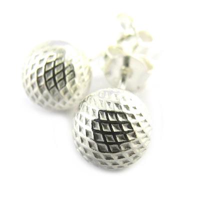 [M7025] - Silberne Ohrringe 'Kugeln' geprägt - 8 mm