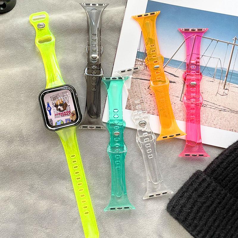 Transparent Strap For Apple Watch Band 41mm 40mm 45mm 44mm 42mm 46mm 49mm Strap For iWatch Series Ultra 3 11 10 9 8 7 6 5 4 SE 3