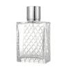 100ml Square Grids Portable Clear Travel Refillable Perfume Glass Empty Bottle