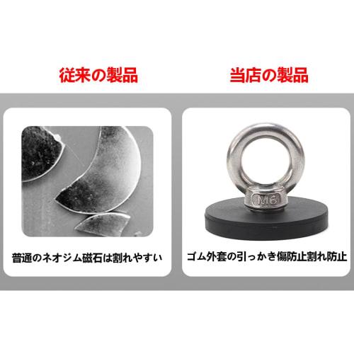 Super Strong Neodymium Magnet Hooks, 43mm Diameter, Rubber-Coated Stainless Steel, Rust-Resistant, High-Friction Magnetic Mount Base, Non-Slip, Scratc