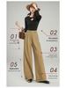 2026 Spring Women's Tencel Wool High-Waisted Wide-Leg Pants - Casual Loose Drapey Slimming Floor-Length Trousers