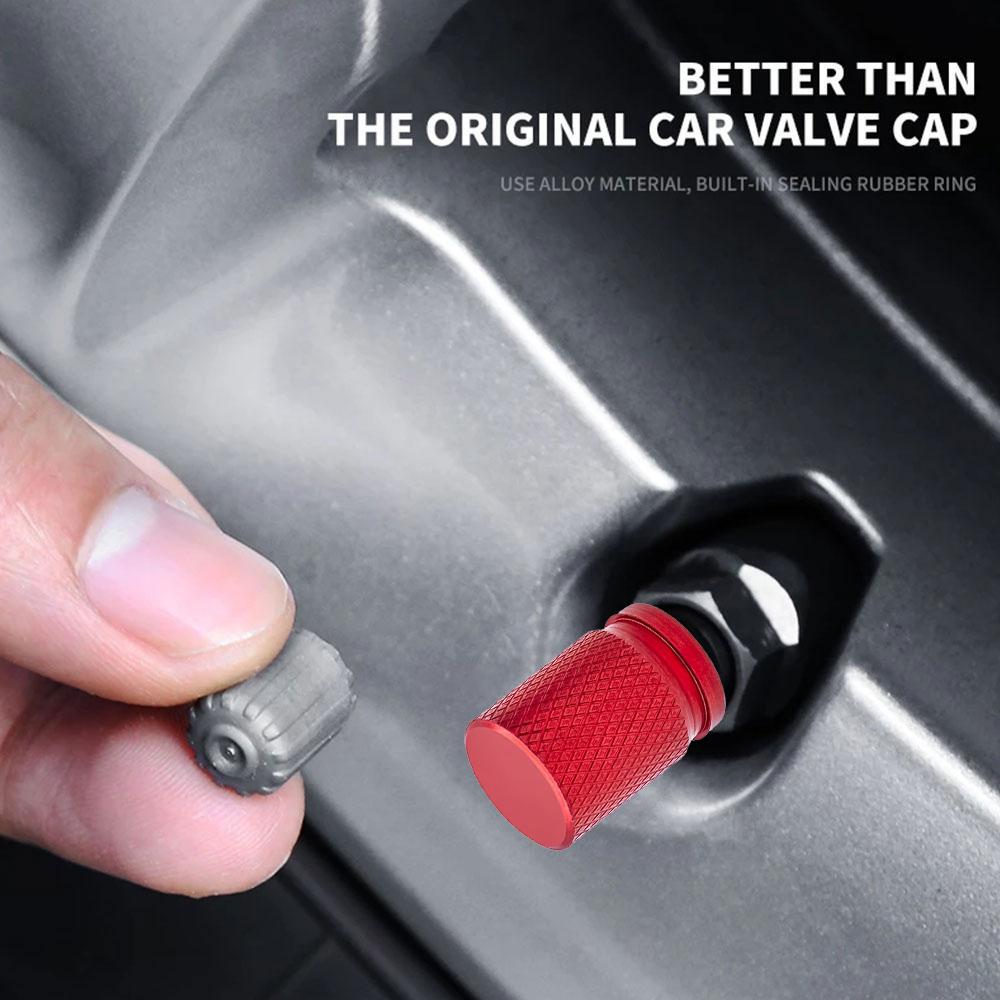 4Pcs Premium Tire Valve Stem Caps with O Rubber Seal, Universal Dustproof Car Air Stem Covers for Cars Bikes & All Vehicles
