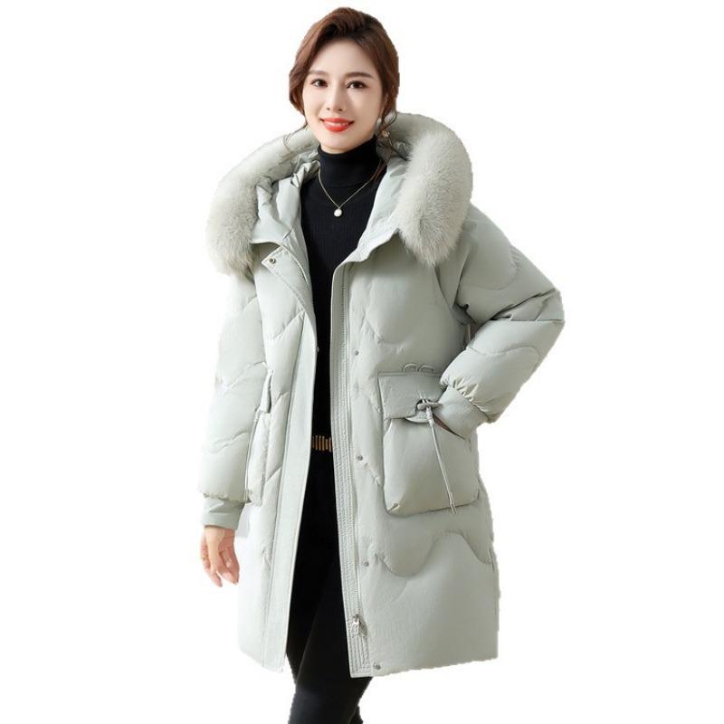 Down Jacket Women's Winter New Product Year-old Middle-aged and Elderly Women's Clothing Mother Clothing Medium and Long Fox Fur Collar Jacket