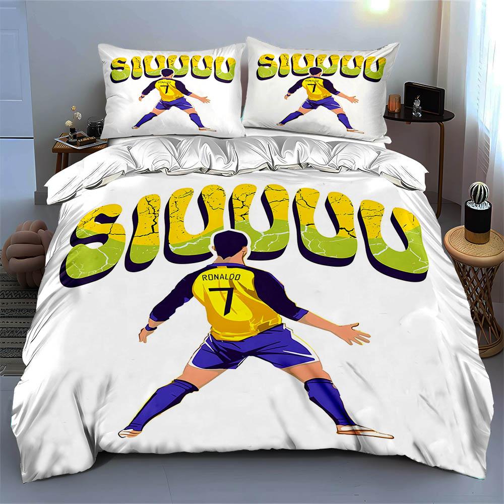 "Ronaldo figure and SIUUU." Bedding sets Duvet cover sets Duvet covers Pillowcases(1 * Duvet Cover 2 * Pillowcases, without duvet insert)