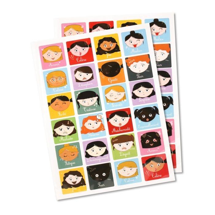 Gommettes - CTOP - Emotions Filles - 3 x 3 cm - 48 pièces