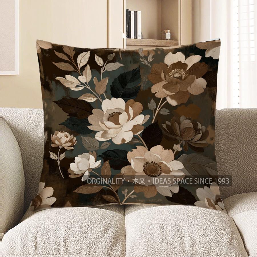 2D Floral Patterned Cushion Covers For Stylish Decor Pattern Cushion Cover Suitable For Sofa Bedroom Car Pillow Cover