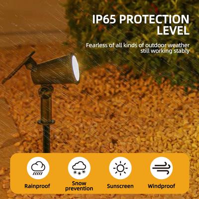 1PC 9 LED Solar Spot Lights Outdoor RGB Solar Landscape Lights IP65 Waterproof Brightness Adjustable for Garden Yard Palm Trees