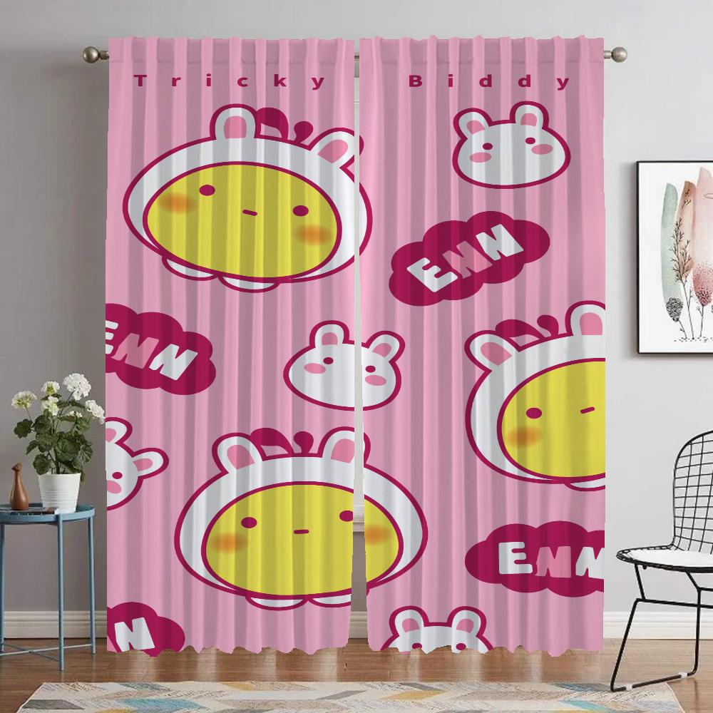 Tricky Biddy Blackout Curtains for Living Room Tulle for Bedroom Home Interior Curtains 2 Pieces Shades Halloween Decoration