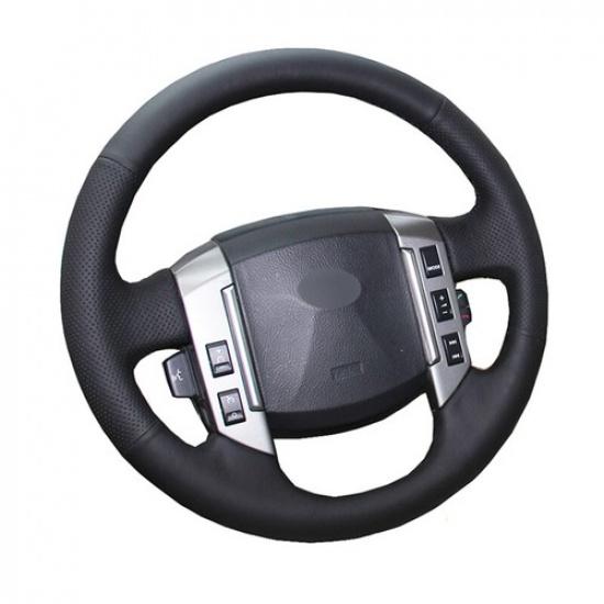 Hand Sewing Car Steering Wheel Cover Wrap For Land Rover Discovery 3 2005-2009