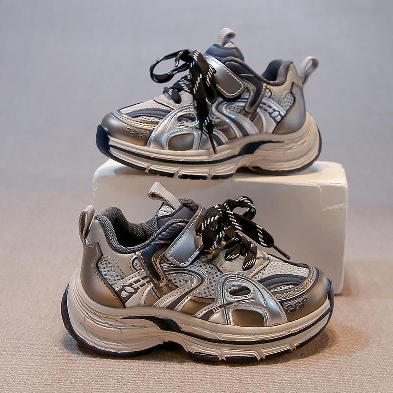 Children's sports shoes 2025 spring new girls fashion dad shoes fashion soft sole middle and older girls running shoes