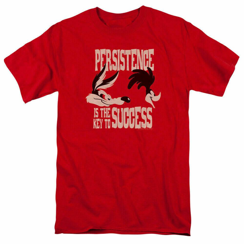 26 Looney Tunes Persistence T Shirt Mens Licensed Cartoon Coyote Road Runner Red Unisex T-Shirt