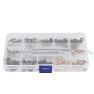 40 Sätze Druckknopf-Druckknöpfe mit Setzwerkzeug für Kleidung (655#10MM)
