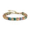 Bohemian Style Colorful Natural Stone Beaded Disc Bracelet For Women