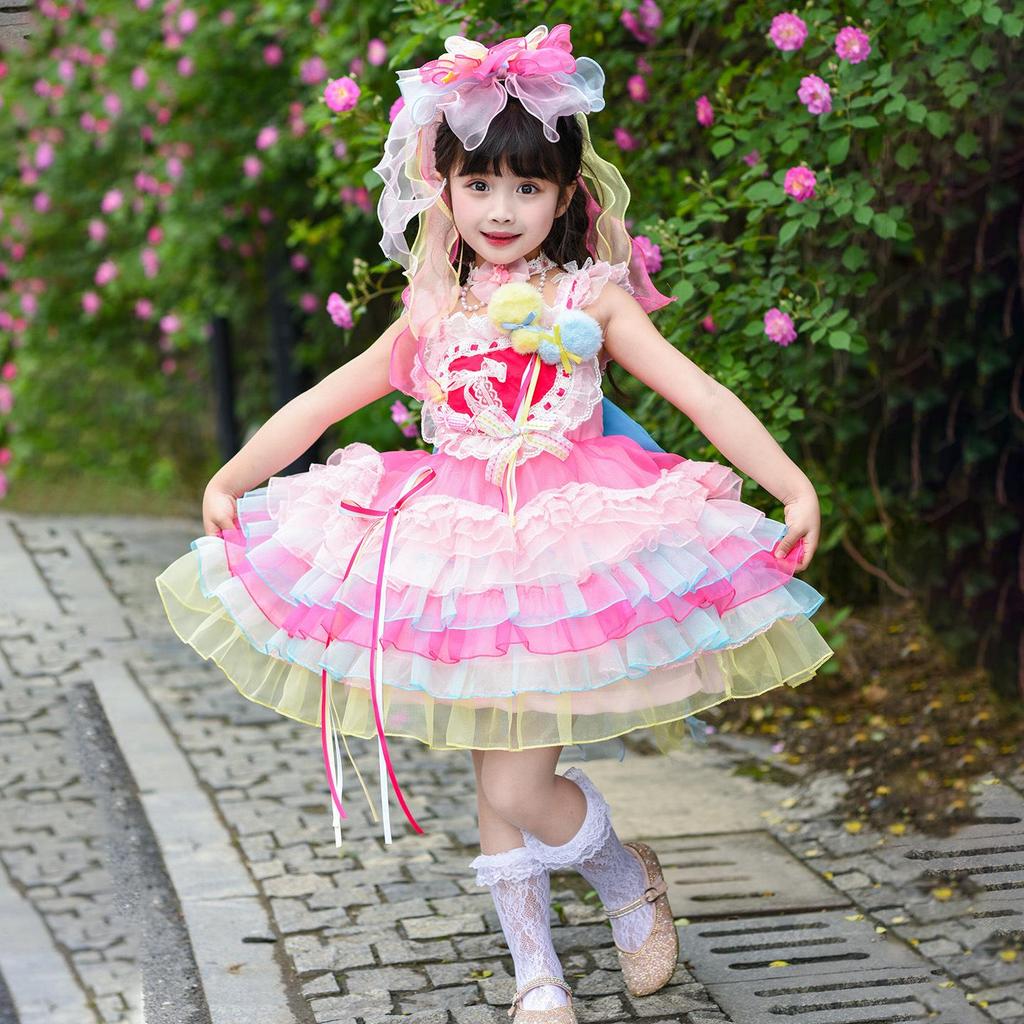 Girls' Spaghetti Strap Mesh Lolita Princess Dress with My Little Pony Theme