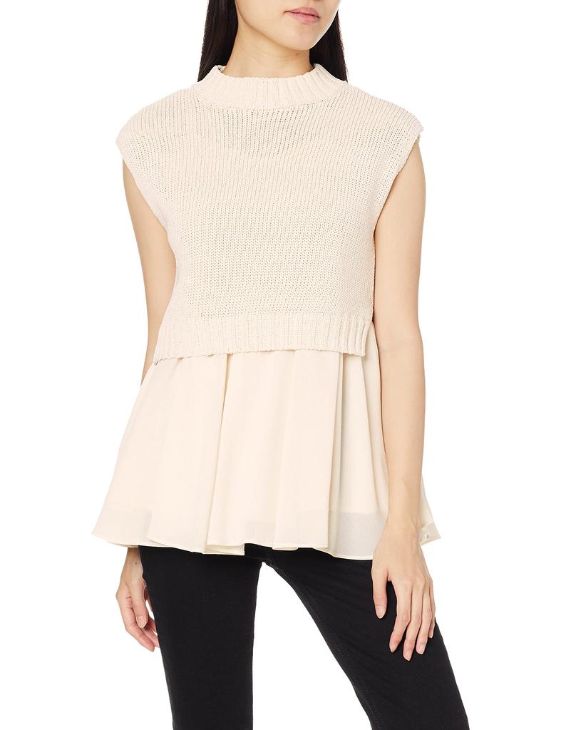 Selford Layered Cord Yarn Knit Pullover CWNT214015 IVR F Women's