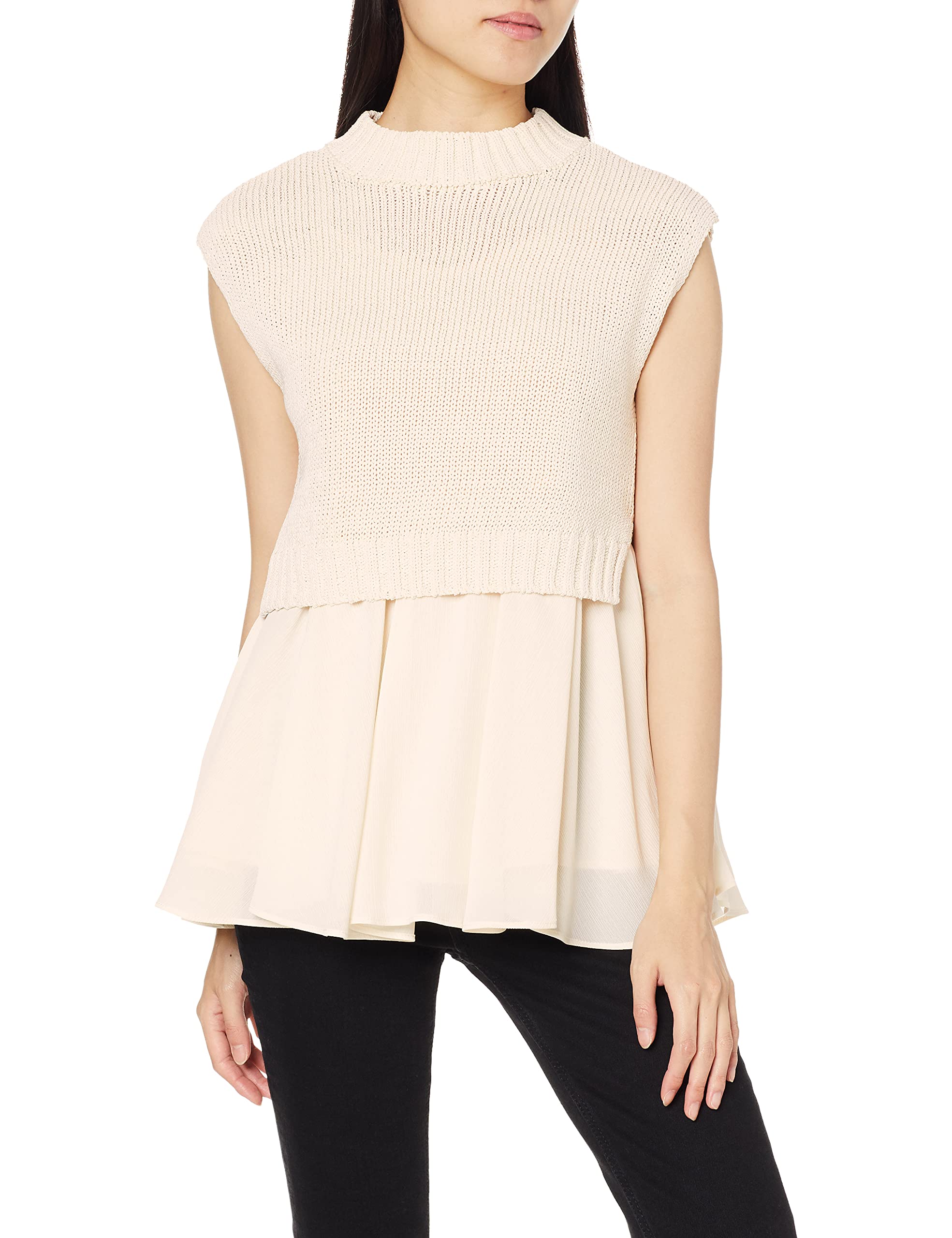 

Selford Многослойная шнуровая пряжа Вязаный пуловер CWNT214015 IVR F Женский